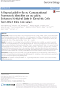 Cover page: A Reproducibility-Based Computational Framework Identifies an Inducible, Enhanced Antiviral State in Dendritic Cells from HIV-1 Elite Controllers