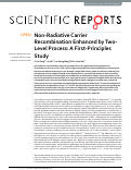 Cover page: Non-Radiative Carrier Recombination Enhanced by Two-Level Process: A First-Principles Study