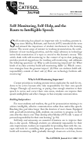 Cover page: Self-Monitoring, Self-Help, and the Route to Intelligible Speech