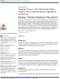 Cover page: Hepatitis E virus in the Kathmandu Valley: Insights from a representative longitudinal serosurvey