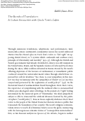 Cover page: "The Bonds of Translation: A Cuban Encounter with Uncle Tom’s Cabin," excerpt (2018)