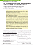 Cover page: Does Propofol Anesthesia Lead to Less Postoperative Pain Compared With Inhalational Anesthesia?