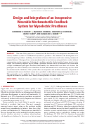 Cover page: Design and Integration of an Inexpensive Wearable Mechanotactile Feedback System for Myoelectric Prostheses