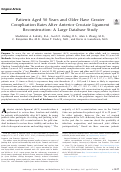 Cover page: Patients Aged 50 Years and Older Have Greater Complication Rates After Anterior Cruciate Ligament Reconstruction: A Large Database Study.