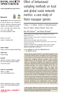 Cover page: Effect of behavioural sampling methods on local and global social network metrics: a case-study of three macaque species.