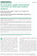 Cover page: An innovative quality improvement curriculum for third-year medical students