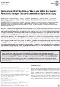 Cover page: Nanoscale Distribution of Nuclear Sites by Super-Resolved Image Cross-Correlation Spectroscopy