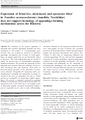 Cover page: Expression of Distal-less, dachshund, and optomotor blind in Neanthes arenaceodentata (Annelida, Nereididae) does not support homology of appendage-forming mechanisms across the Bilateria