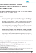 Cover page: Understanding US Immigration Detention: Reaffirming Rights and Addressing Social-Structural Determinants of Health.