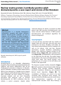 Cover page: Nuclear matrix protein 2 antibody-positive adult dermatomyositis: a case report and review of the literature