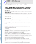 Cover page: Model to Calculate Harms and Benefits of Early vs Delayed Liver Transplantation for Patients With Alcohol-Associated Hepatitis