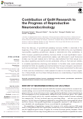 Cover page: Contribution of GnIH Research to the Progress of Reproductive Neuroendocrinology