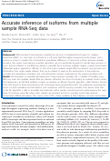 Cover page: Accurate inference of isoforms from multiple sample RNA-Seq data