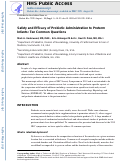 Cover page: Safety and efficacy of probiotic administration to preterm infants: ten common questions