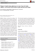 Cover page: Telomere length change plateaus at 4&nbsp;years of age in Latino children: associations with baseline length and maternal change.