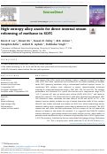 Cover page: High-entropy alloy anode for direct internal steam reforming of methane in SOFC