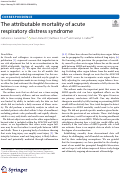 Cover page: The attributable mortality of acute respiratory distress syndrome