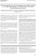 Cover page: Clinical Significance of Circulating Tumor Microemboli as a Prognostic Marker in Patients with Pancreatic Ductal Adenocarcinoma.