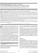 Cover page: Health Related Quality of Life in Patients Treated With Multimodal Therapy for Prostate Cancer