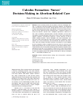 Cover page: Calculus Formation: Nurses’ Decision‐Making in Abortion‐Related Care