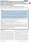 Cover page: Scientists versus Regulators: Precaution, Novelty &amp; Regulatory Oversight as Predictors of Perceived Risks of Engineered Nanomaterials