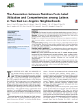 Cover page: The Association between Nutrition Facts Label Utilization and Comprehension among Latinos in TwoEast Los Angeles Neighborhoods