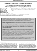 Cover page: Emergency Department Crowding is Associated with Reduced Satisfaction Scores in Patients Discharged from the Emergency Department