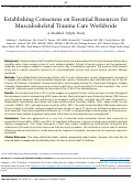 Cover page: Establishing Consensus on Essential Resources for Musculoskeletal Trauma Care Worldwide: A Modified Delphi Study.