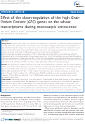 Cover page: Effect of the down-regulation of the high Grain Protein Content (GPC) genes on the wheat transcriptome during monocarpic senescence