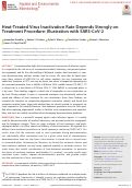 Cover page: Heat-Treated Virus Inactivation Rate Depends Strongly on Treatment Procedure: Illustration with SARS-CoV-2.