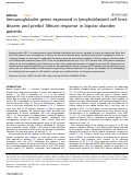 Cover page: Immunoglobulin genes expressed in lymphoblastoid cell lines discern and predict lithium response in bipolar disorder patients.