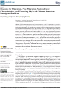 Cover page: Reasons for Migration, Post-Migration Sociocultural Characteristics, and Parenting Styles of Chinese American Immigrant Families