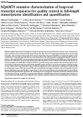 Cover page: SQANTI: extensive characterization of long-read transcript sequences for quality control in full-length transcriptome identification and quantification.