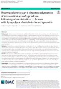 Cover page: Pharmacokinetics and pharmacodynamics of intra-articular isoflupredone following administration to horses with lipopolysaccharide-induced synovitis