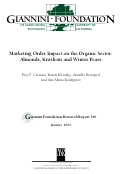 Cover page: Marketing Order Impact on the Organic Sector: Almonds, Kiwifruit and Winter Pears