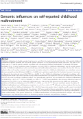 Cover page: Genomic influences on self-reported childhood maltreatment