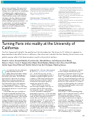 Cover page: Turning Paris into reality at the University of California