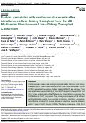 Cover page: Factors associated with cardiovascular events after simultaneous liver-kidney transplant from the US Multicenter Simultaneous Liver-Kidney Transplant Consortium.