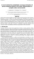 Cover page: A novel method for probabilistic coverage estimation of sensor networks based on 3D vector representation in complex urban environments