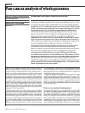 Cover page: Pan-cancer analysis of whole genomes