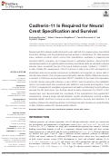 Cover page: Cadherin-11 Is Required for Neural Crest Specification and Survival