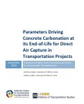 Cover page of Parameters Driving Concrete Carbonation at its End-of-Life for Direct Air Capture in Transportation Projects