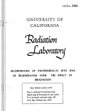 Cover page: INCORPORATION OF PHOSPHORUS-32 INTO DNA OF REGENERATING LIVER: THE EFFECT OF IRRADIATION