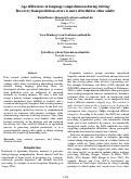 Cover page: Age differences in language comprehension during driving:
Recovery from prediction errors is more effortful for older adults