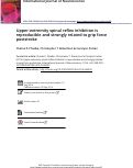 Cover page: Upper-extremity spinal reflex inhibition is reproducible and strongly related to grip force poststroke