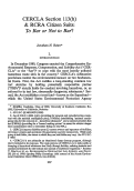 Cover page: CERCLA Section 113(h) &amp; RCRA Citizen Suits: To Bar or Not to Bar