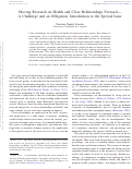 Cover page: Moving Research on Health and Close Relationships Forward—A Challenge and an Obligation: Introduction to the Special Issue