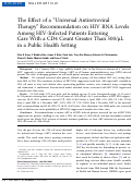 Cover page: The Effect of a “Universal Antiretroviral Therapy” Recommendation on HIV RNA Levels Among HIV-Infected Patients Entering Care With a CD4 Count Greater Than 500/µL in a Public Health Setting