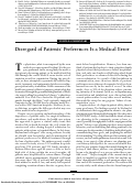 Cover page: Disregard of Patients' Preferences Is a Medical Error: Comment on “Failure to Engage Hospitalized Elderly Patients and Their Families in Advance Care Planning”