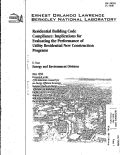 Cover page: Residential Building Code Compliance: Implications for Evaluating the Performance of Utility Residential New Construction Programs